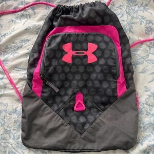 Under Armour Pink and Gray Cinch Bag